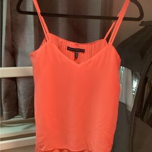 Light layered dressy top in coral color